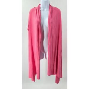 DKNY Cashmere Silk Blend Waterfall Cardigan Pink Size Small Y2K Coquette Barbie